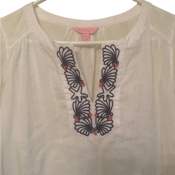 Lilly Pulitzer Tops Lilly Pulitzer Thandie Embroidered Tunic - Picture 3 of 7